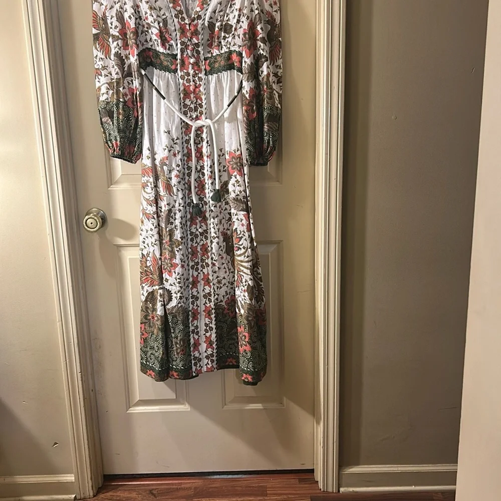 NWOT. ZIMMERMAN Gathered Floral Phoenix Print Maxi Dress - Picture 4 of 8